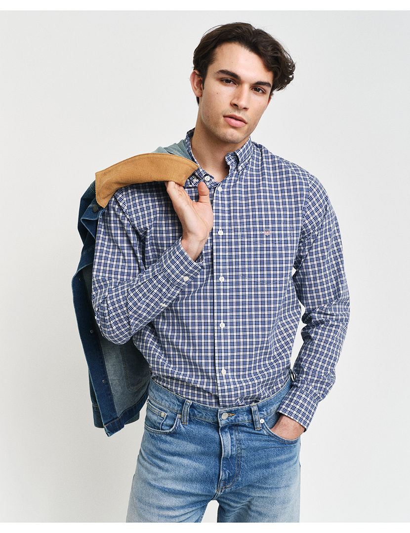 Camisa Xadrez Regular Fit Azul