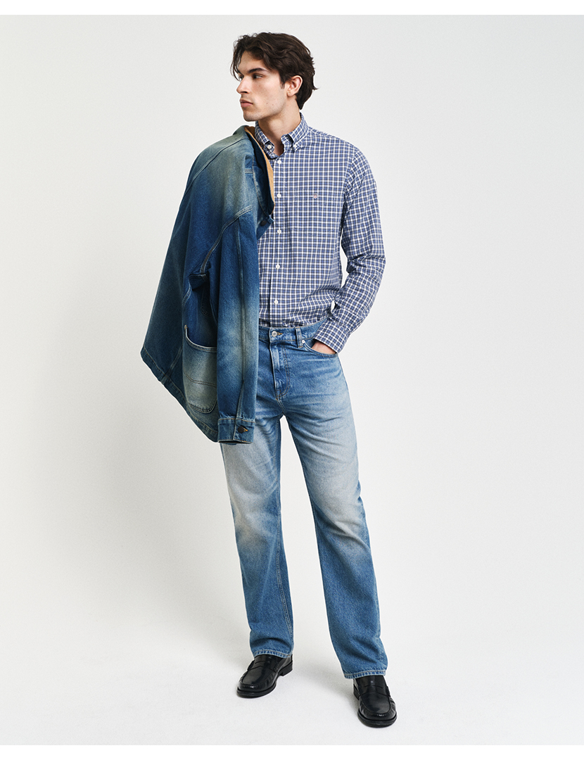 Camisa Xadrez Regular Fit Azul