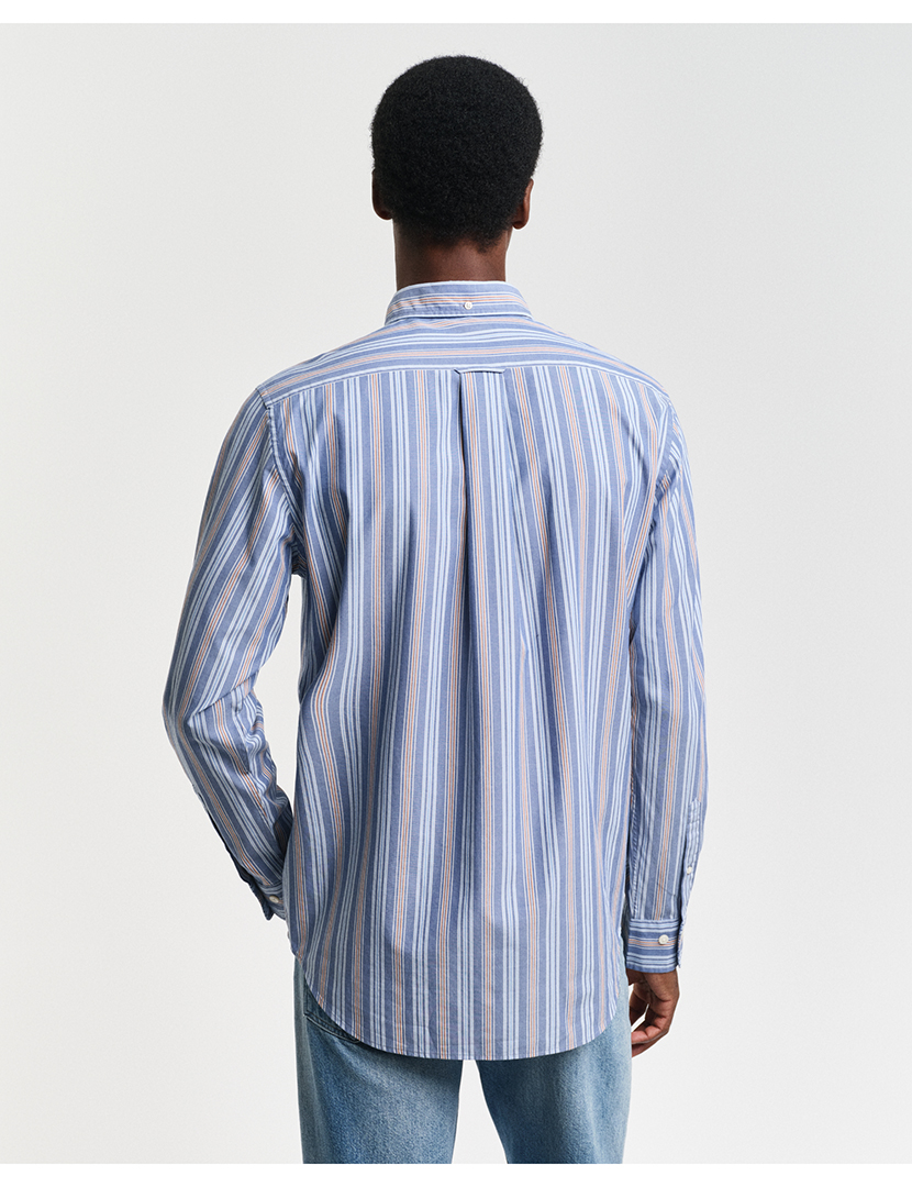 Camisa Regular Fit Riscas Azul