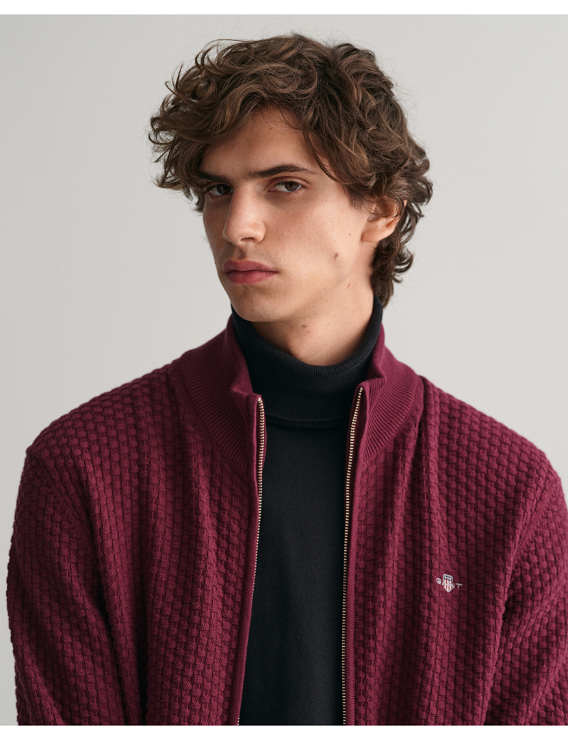 Cardigan com zip Vermelho