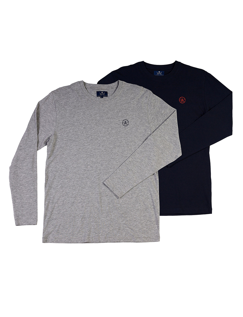 Pack 2 Camisolas Homem com Logotipo Azul e Cinzento