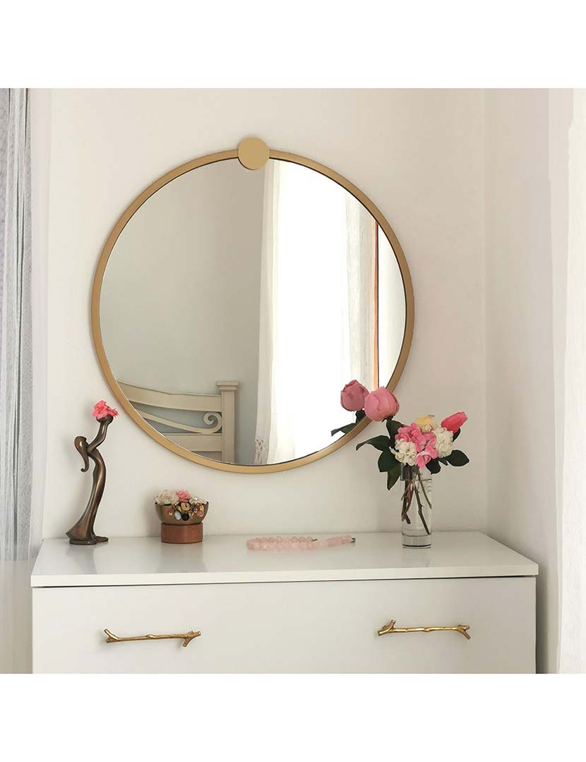 Espelho Yuvarlak Ayna A708 Dourado