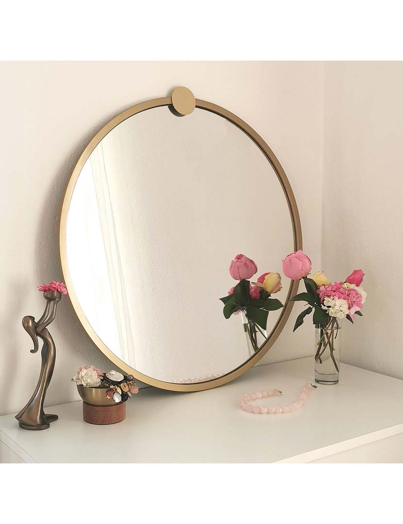 Espelho Yuvarlak Ayna A708 Dourado