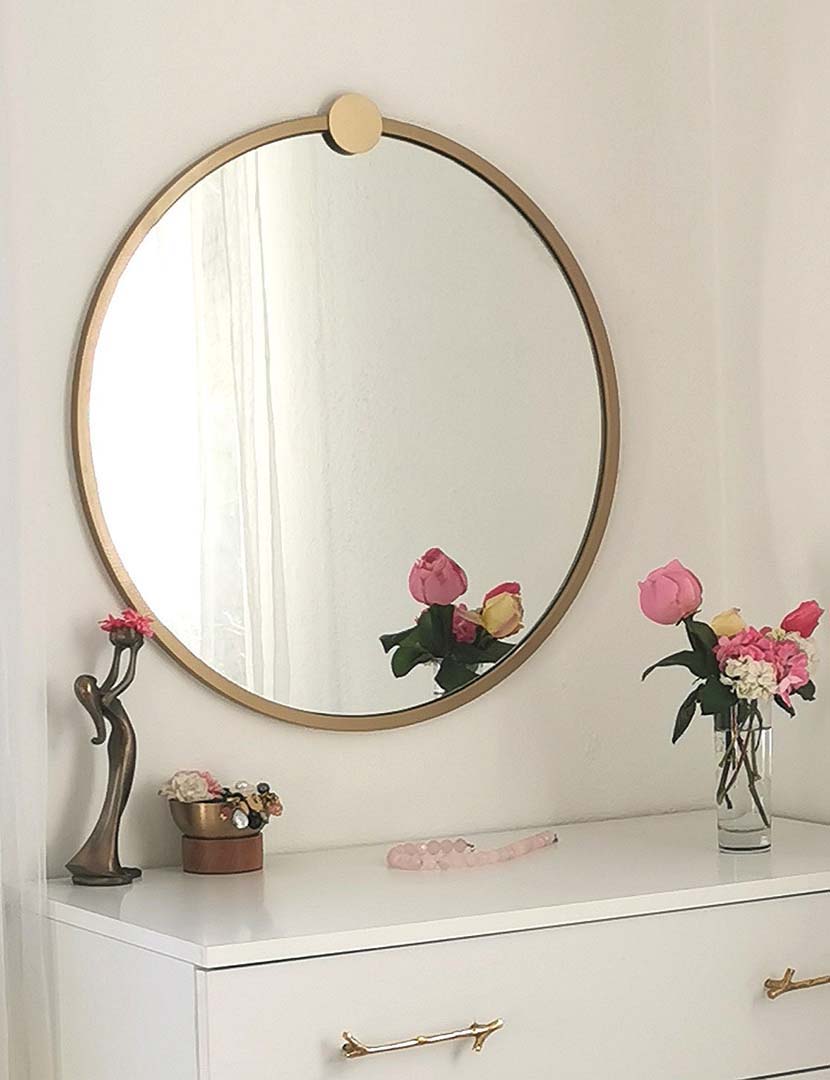 Espelho Yuvarlak Ayna A708 Dourado