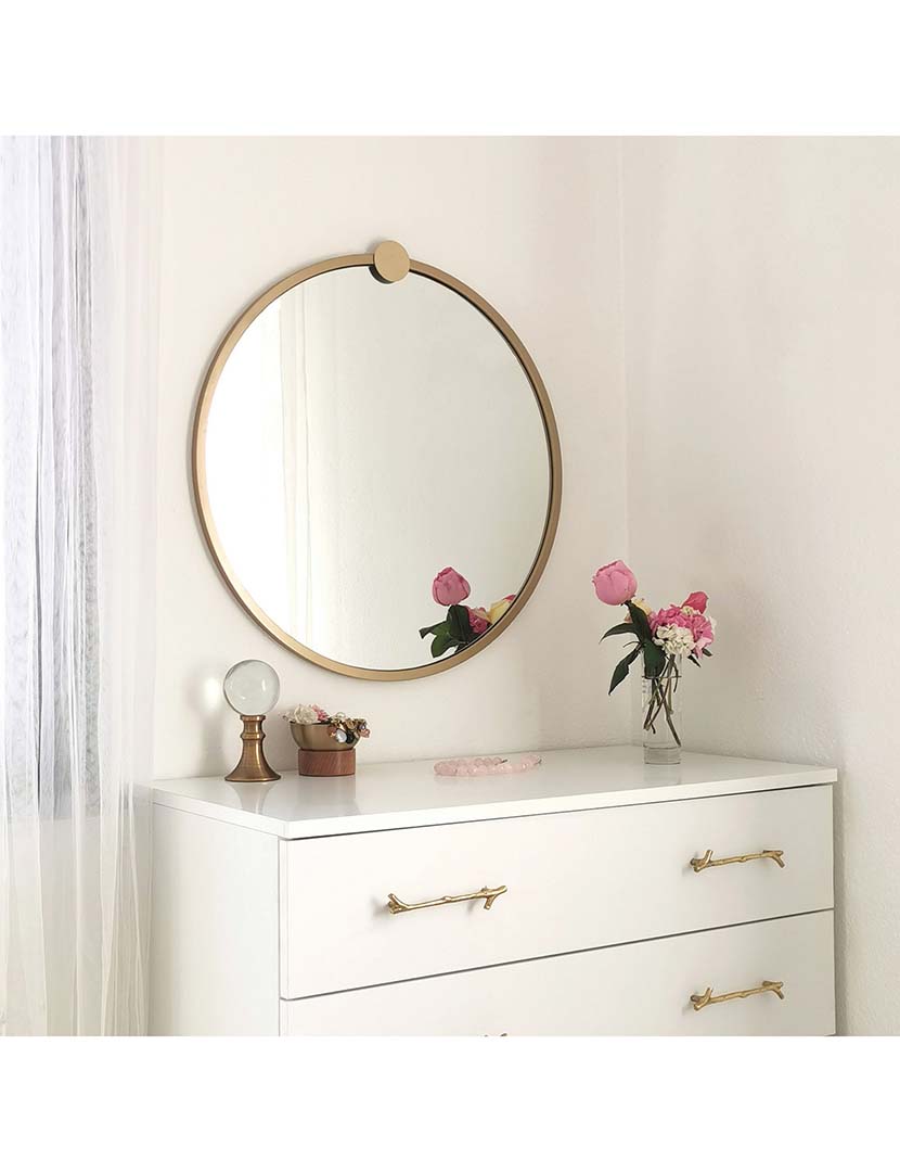 Espelho Yuvarlak Ayna A708 Dourado