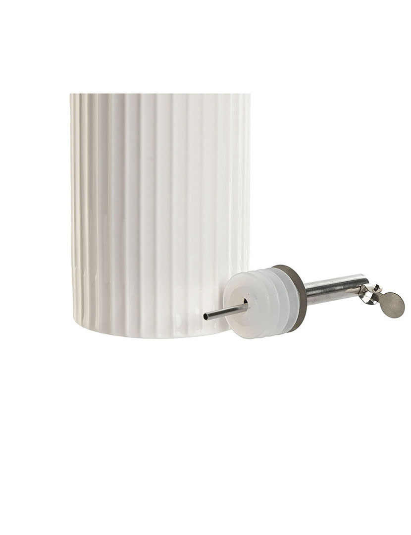Garrafa de Óleo de Porcelana Inox 7x7x22 350ml Branco