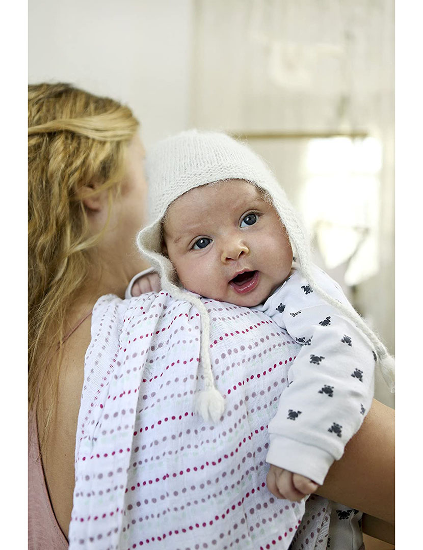 Musselina de Algodão Orgânico 85X85 Multicor (Pacote 3 Unidades)