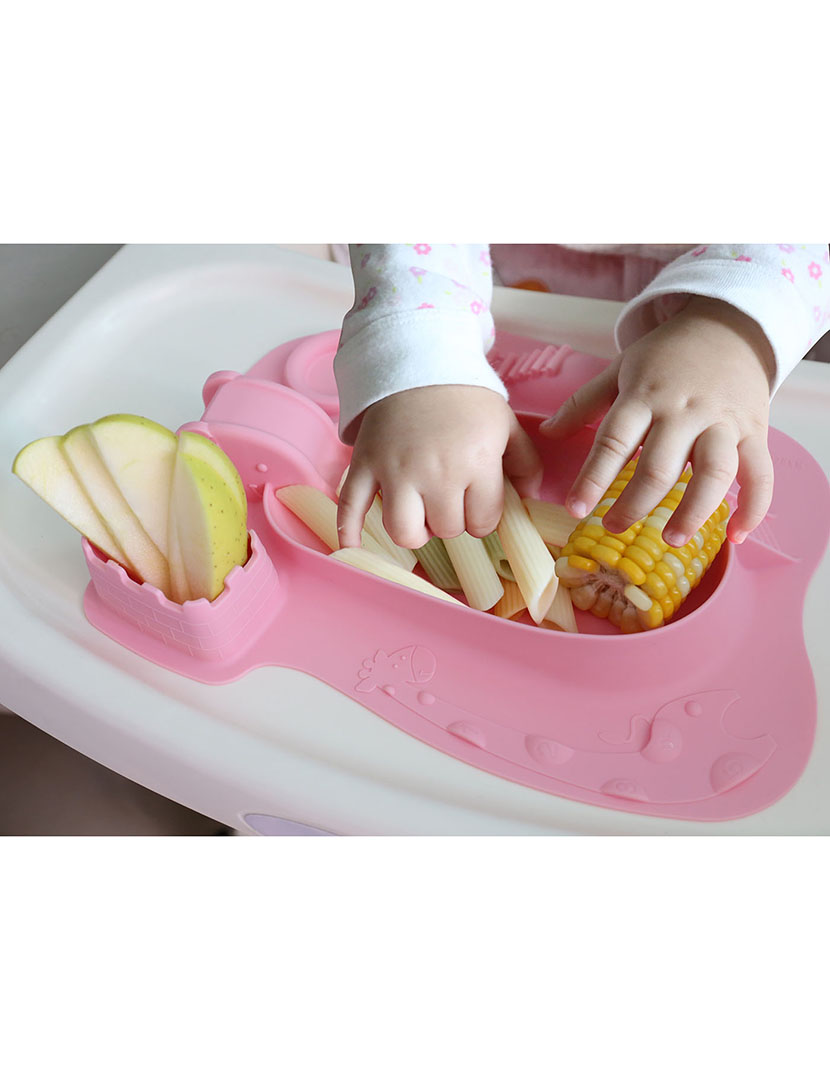 Prato de Silicone Divertido Porquinho Rosa