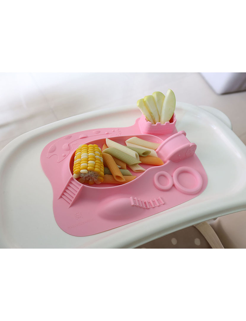 Prato de Silicone Divertido Porquinho Rosa