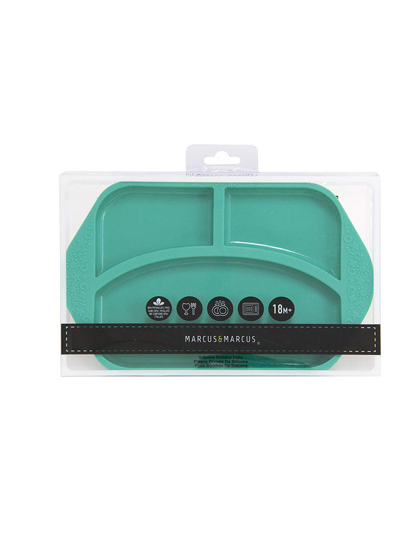 Prato c/ Divisória em Silicone Elefante Verde