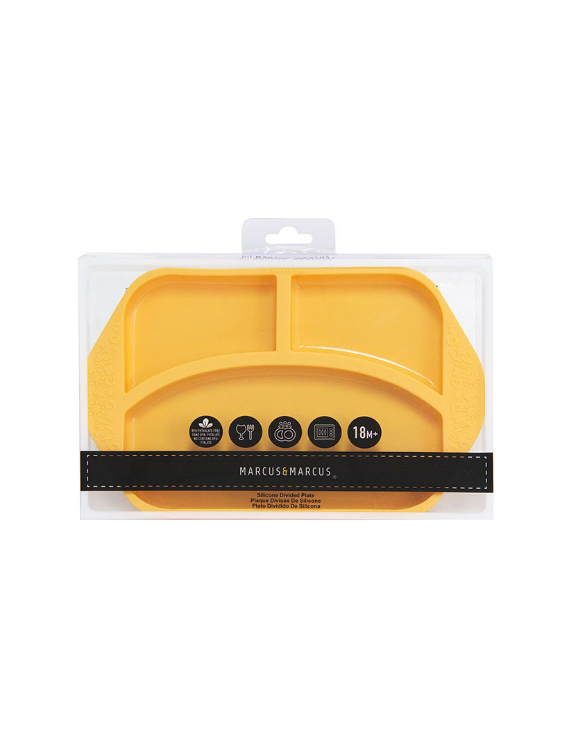 Prato c/ Divisória em Silicone Girafa Amarelo