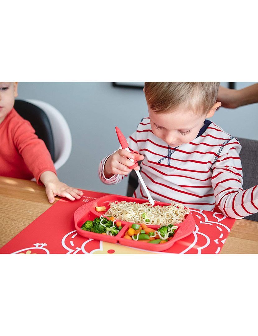 Prato c/ Divisória em Silicone Leão Vermelho