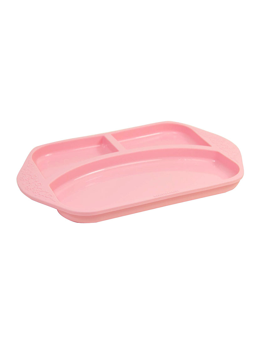 Prato c/ Divisória em Silicone Porquinho Rosa