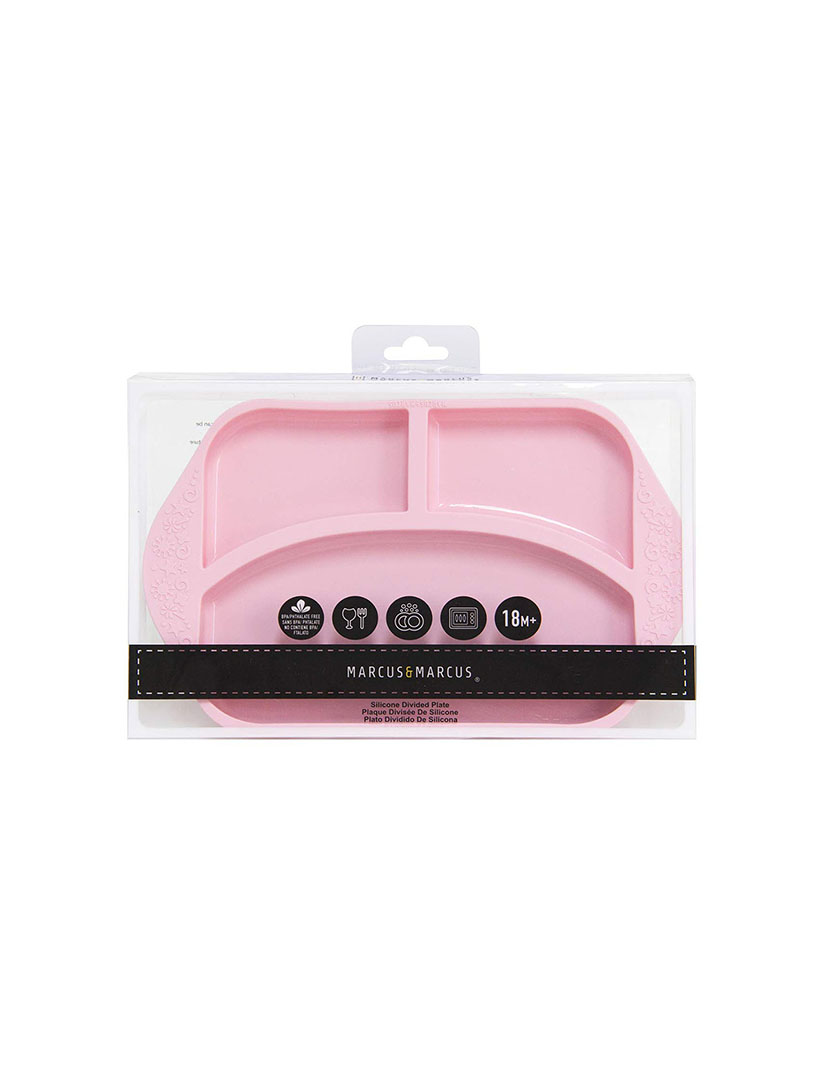 Prato c/ Divisória em Silicone Porquinho Rosa