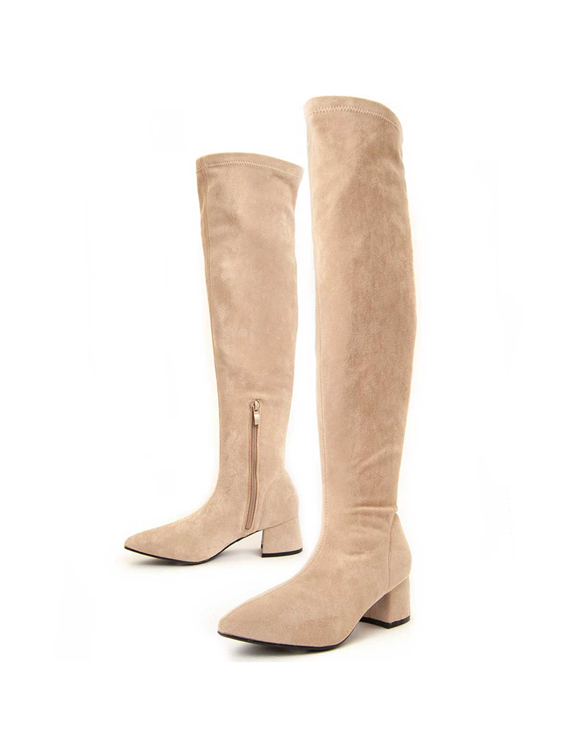 Botas de Salto Senhora Bege