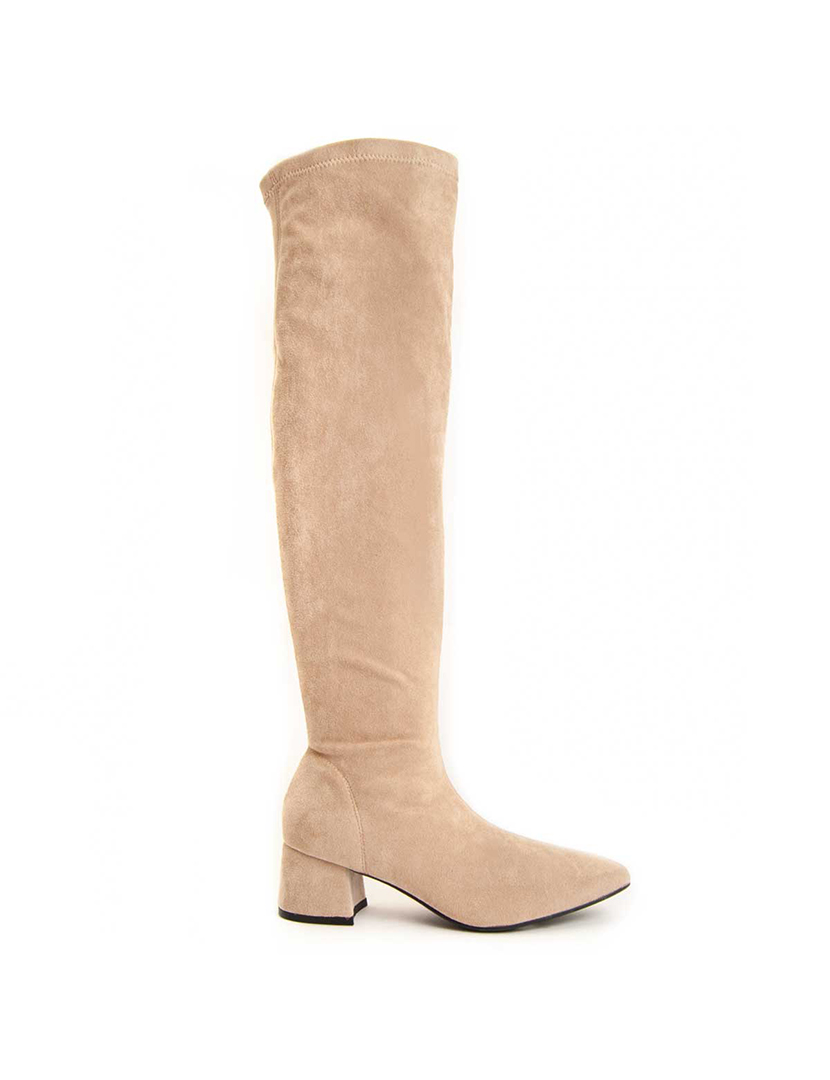 Botas de Salto Senhora Bege