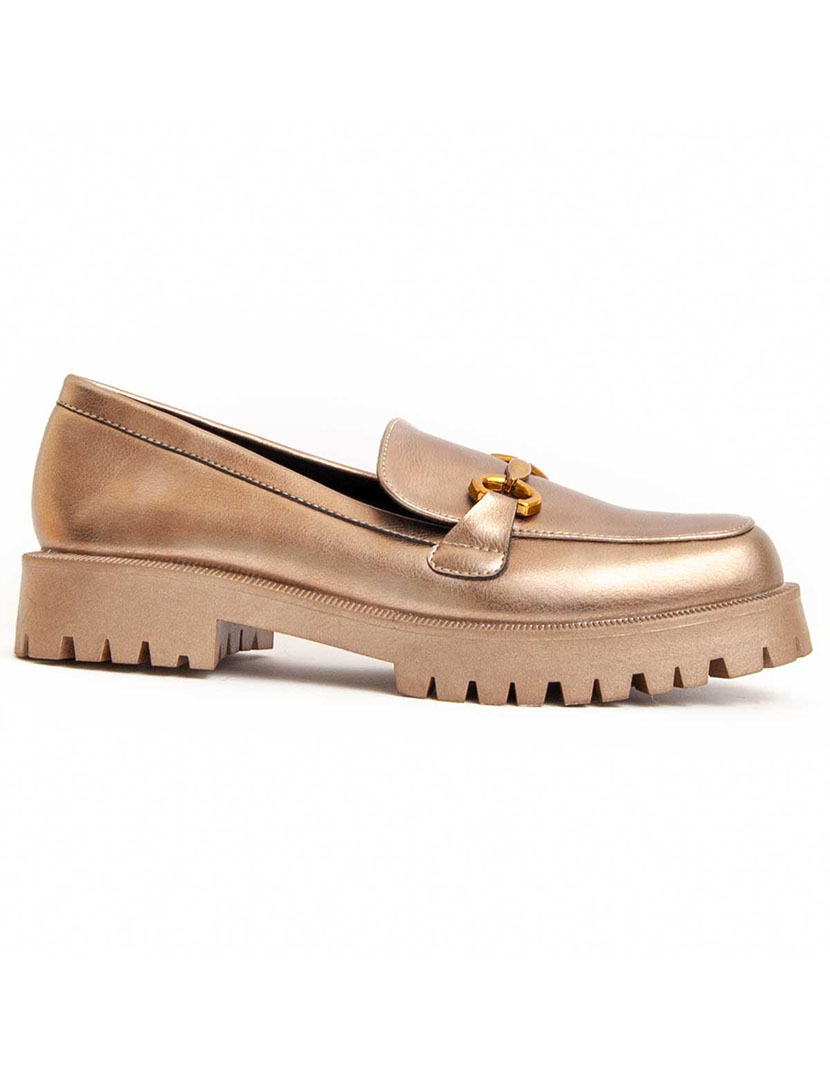 Mocassins de Plataforma Senhora Dourado
