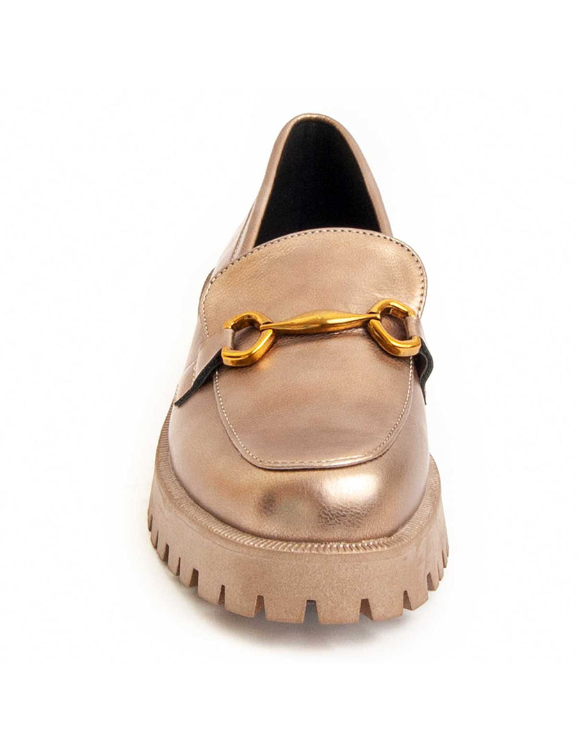 Mocassins de Plataforma Senhora Dourado