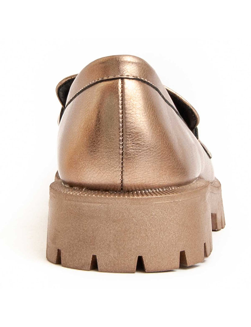 Mocassins de Plataforma Senhora Dourado