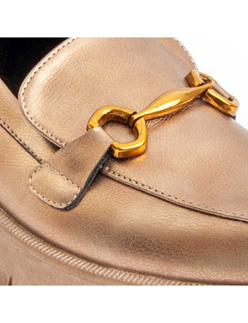 Mocassins de Plataforma Senhora Dourado