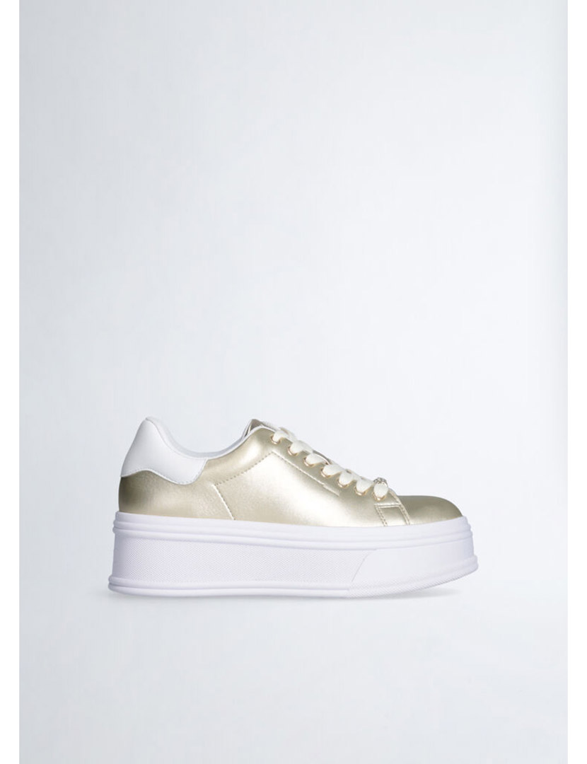 Ténis Senhora Dourado e Branco