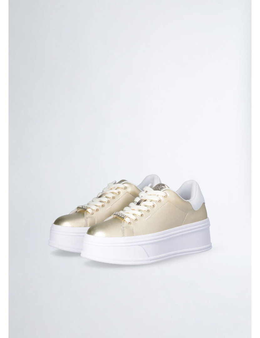 Ténis Senhora Dourado e Branco