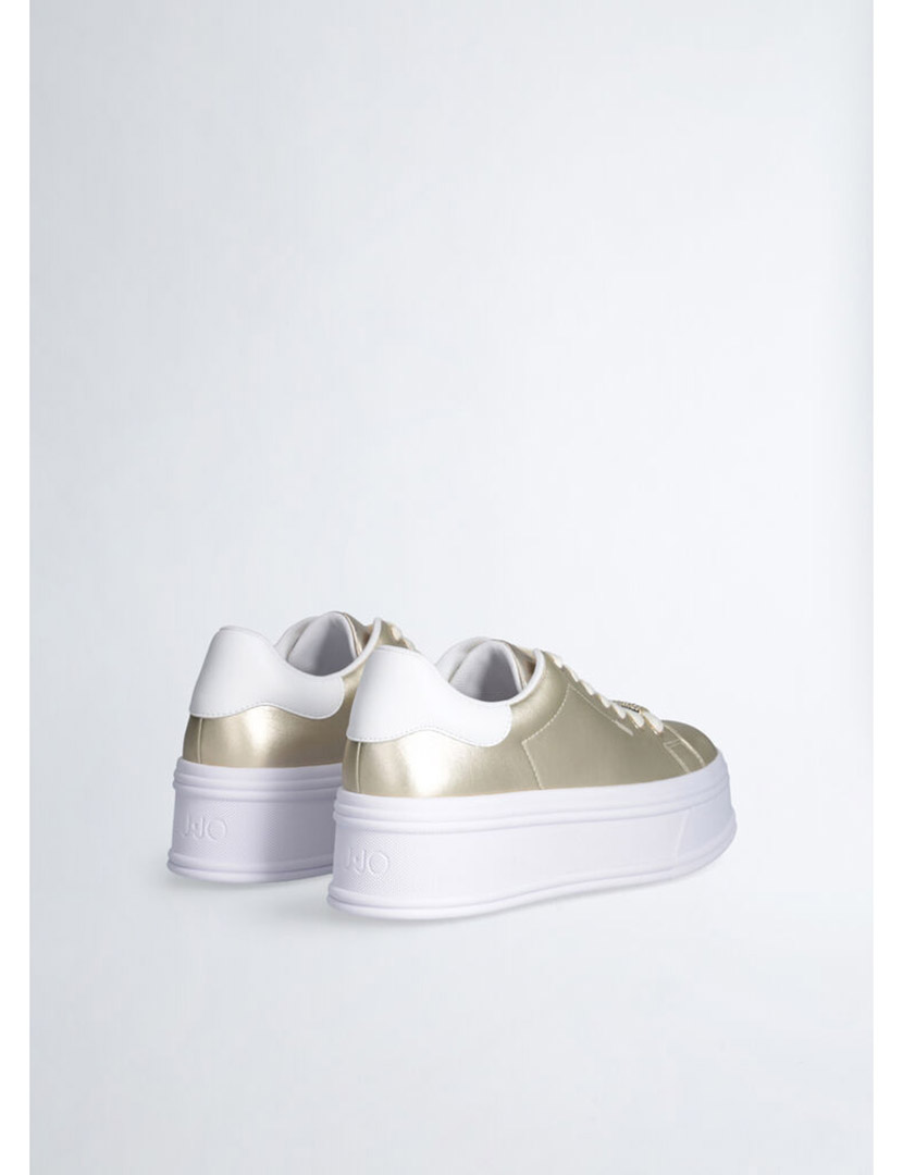 Ténis Senhora Dourado e Branco