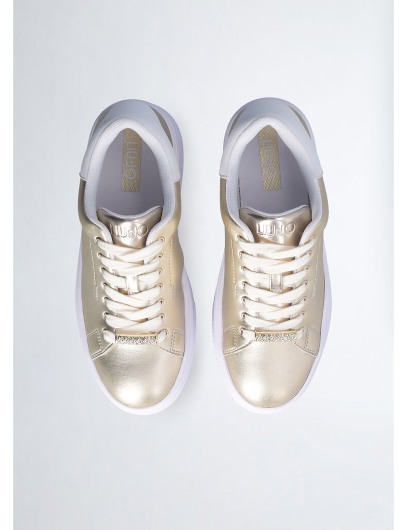 Ténis Senhora Dourado e Branco