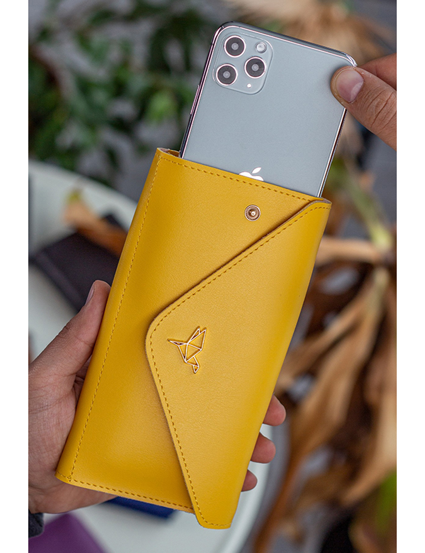 Carteira Senhora Envelope Amarelo