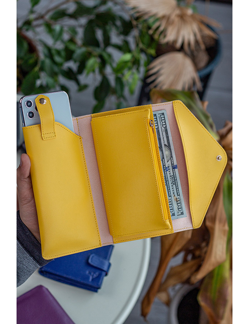 Carteira Senhora Envelope Amarelo