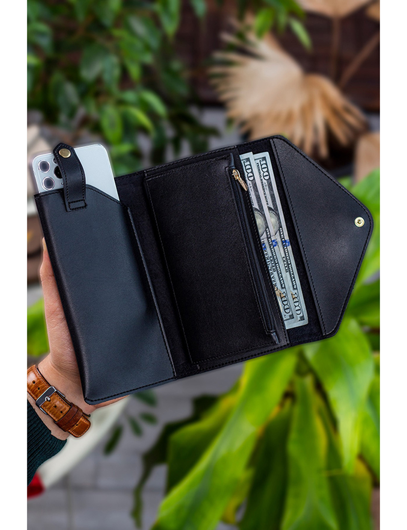 Carteira Senhora Envelope Preto