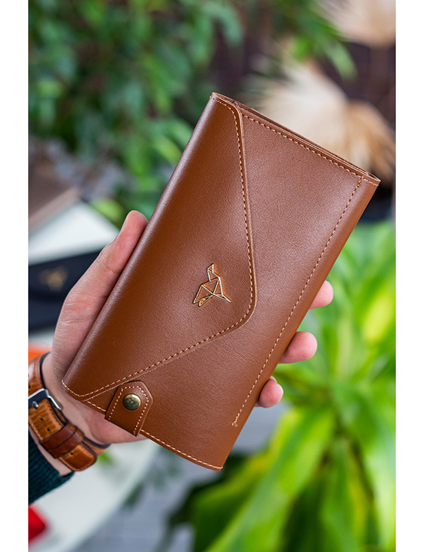 Carteira Senhora Envelope Castanho