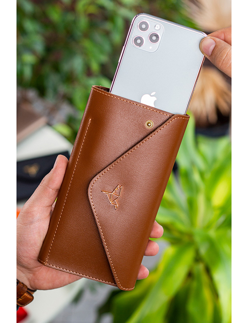 Carteira Senhora Envelope Castanho