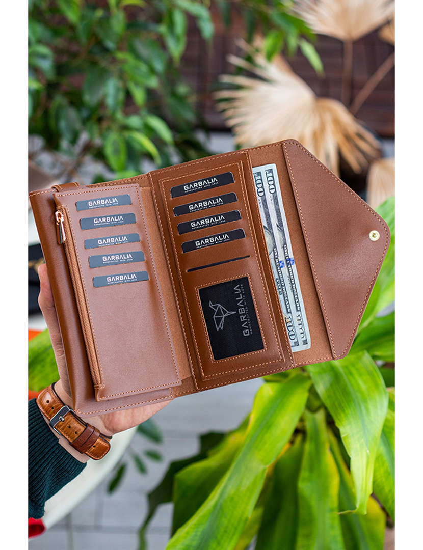 Carteira Senhora Envelope Castanho