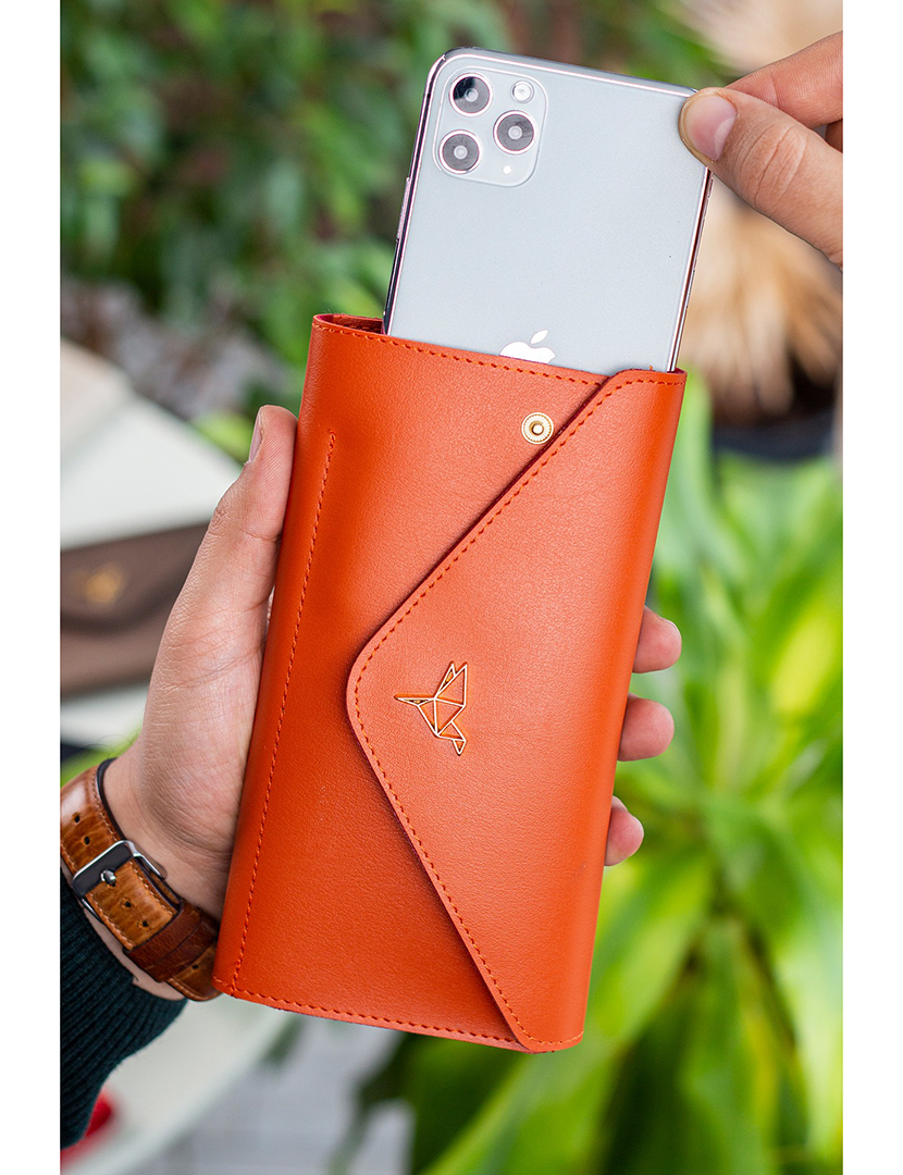 Carteira Senhora Envelope Laranja