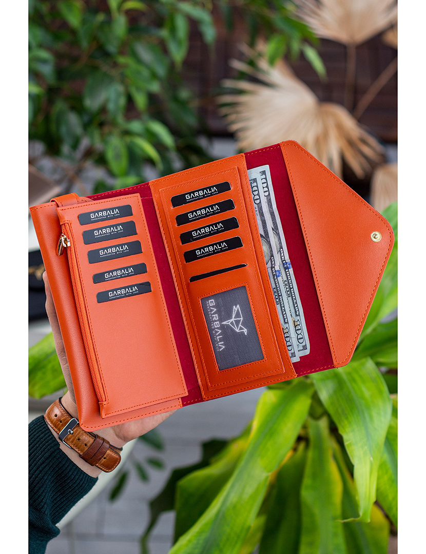 Carteira Senhora Envelope Laranja