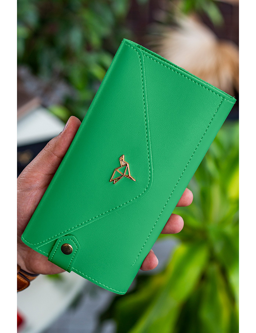 Carteira Senhora Envelope Verde