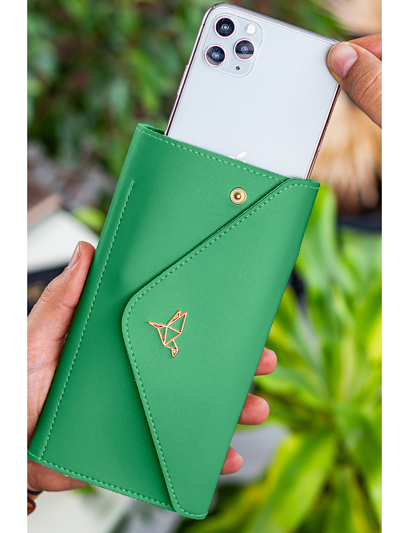 Carteira Senhora Envelope Verde