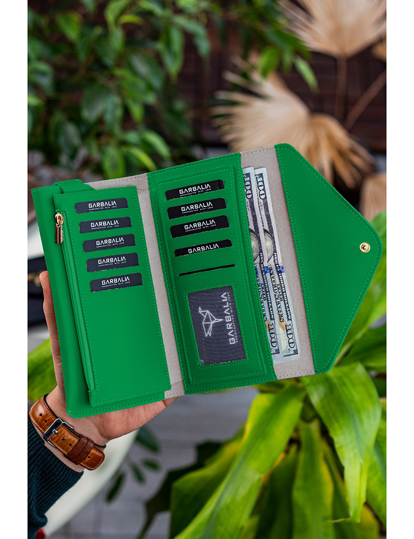 Carteira Senhora Envelope Verde