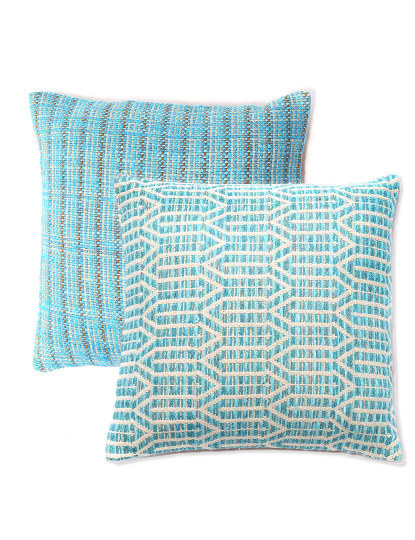 Capa de Almofada Entrelaçado Aqua