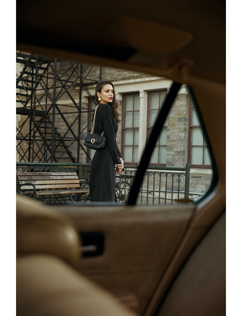 Mala Ombro Senhora Bologna Preto