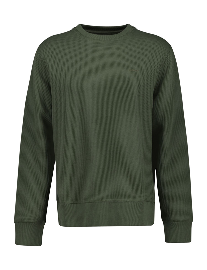 Sweatshirt Waffle Textured Verde Escuro