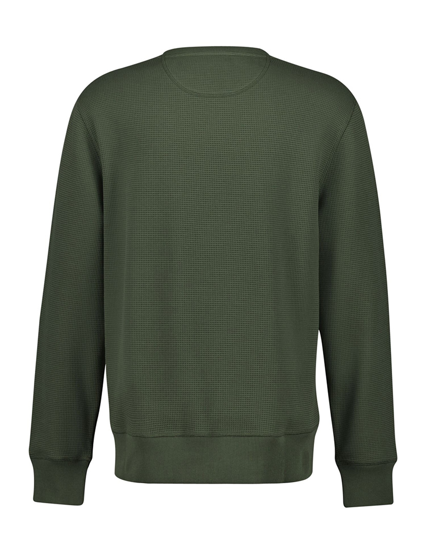 Sweatshirt Waffle Textured Verde Escuro