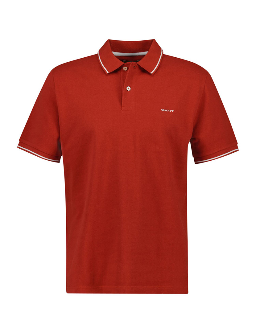 Pólo Tipped Pique Vermelho