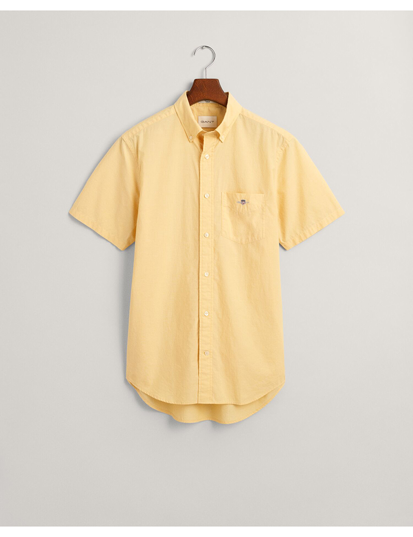 Camisa Homem Manga Curta Classic Poplin Amarelo