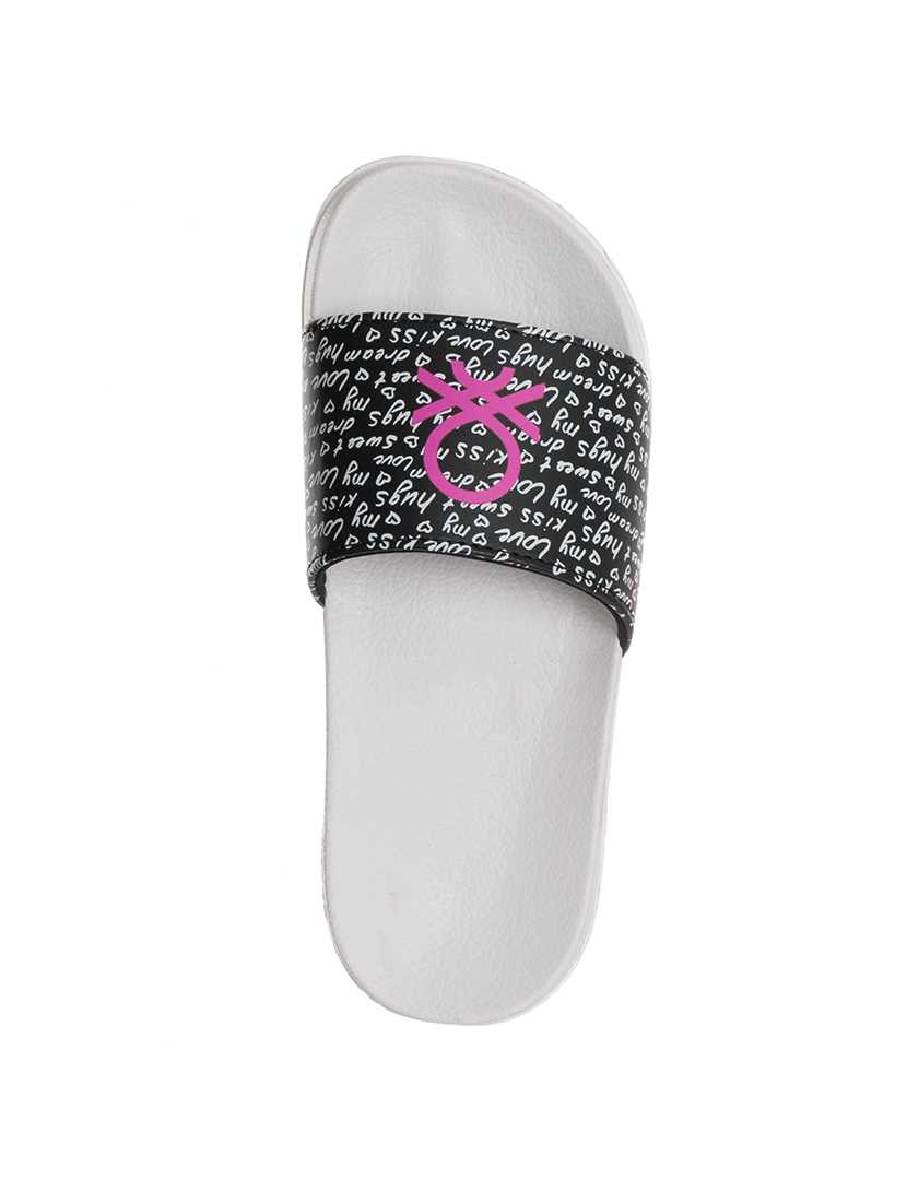 Chinelos Criança Branco e Preto