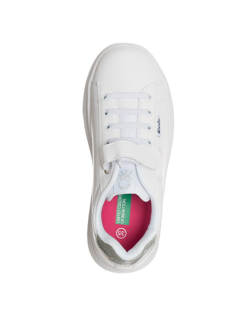 Ténis Criança Branco e Prateado