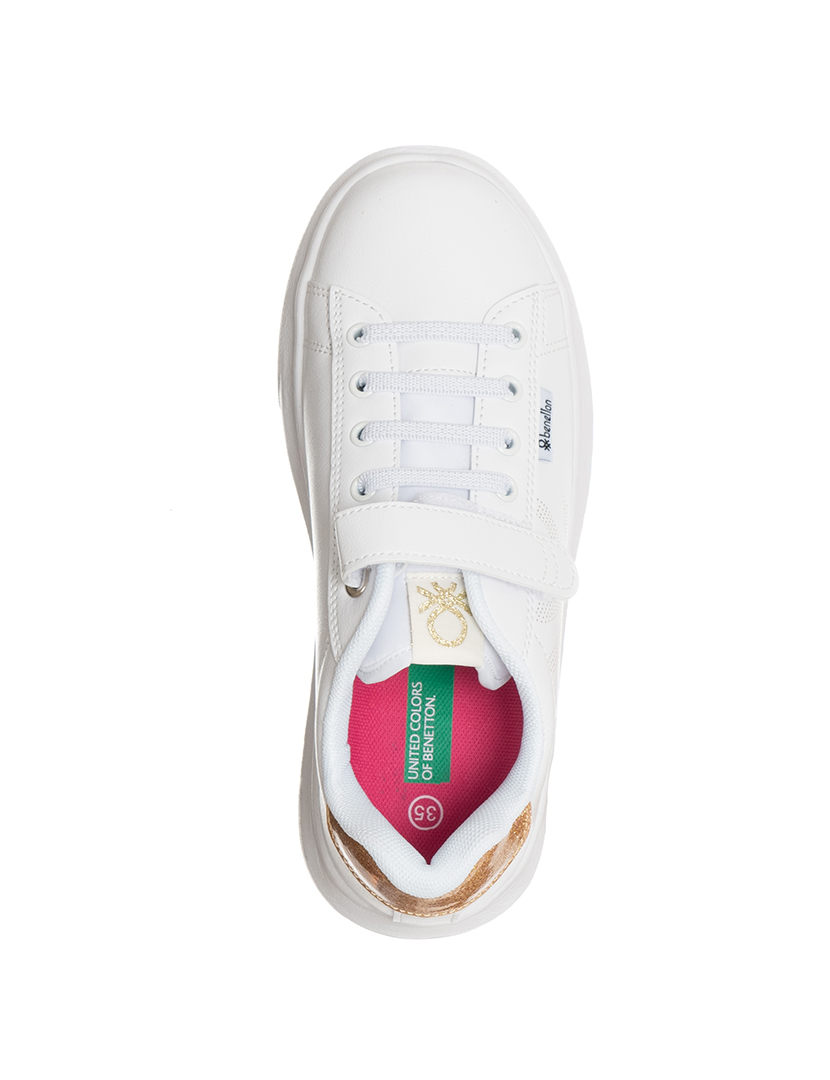 Ténis Criança Branco e Dourado