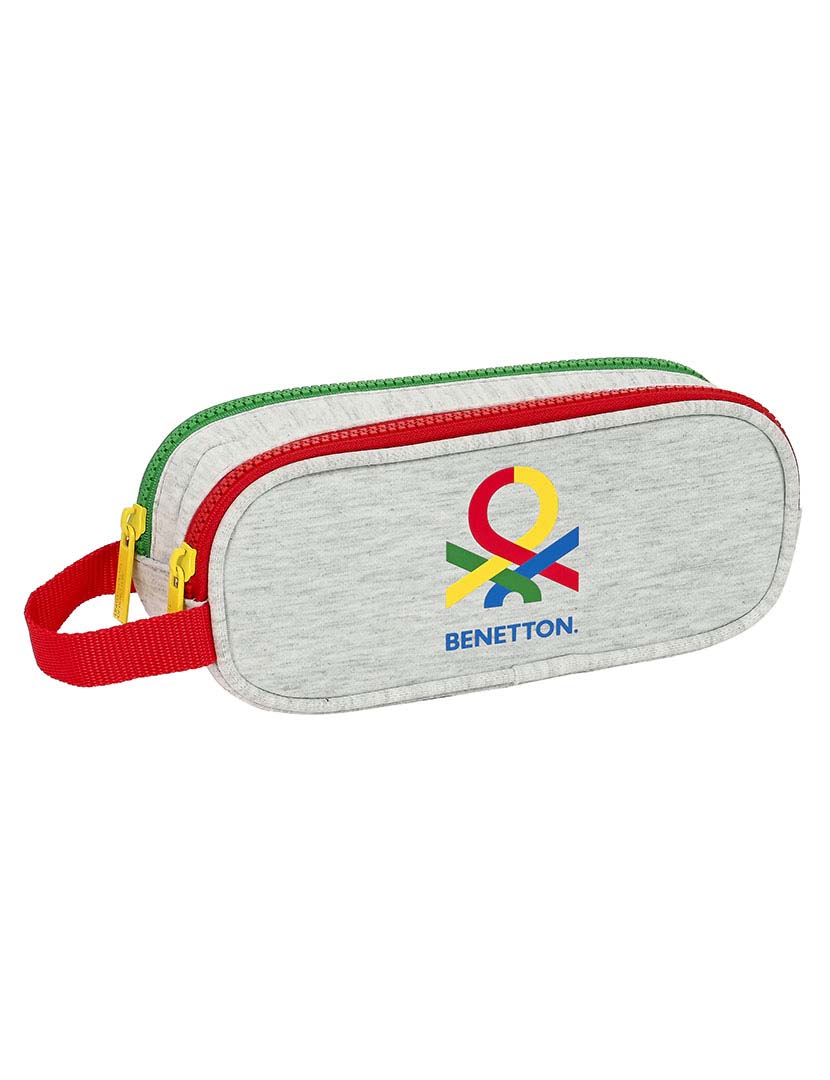Estojo Duplo Benetton Pop Gris (21 X 8 X 6 Cm)