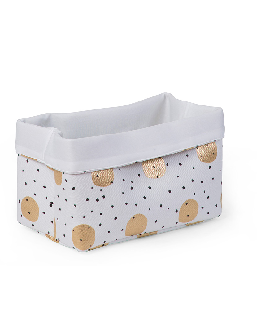 Cesta Branco/Pontos Dourados